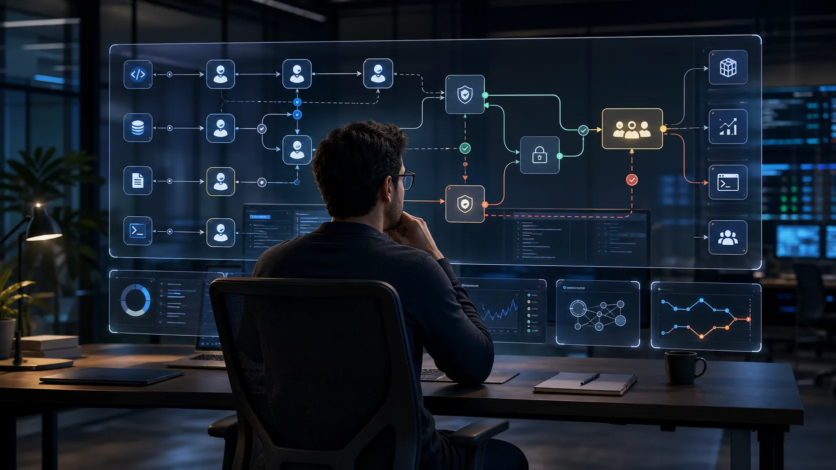 Senior engineer orchestrating AI agents with permissions, verification gates and production workflow evidence.